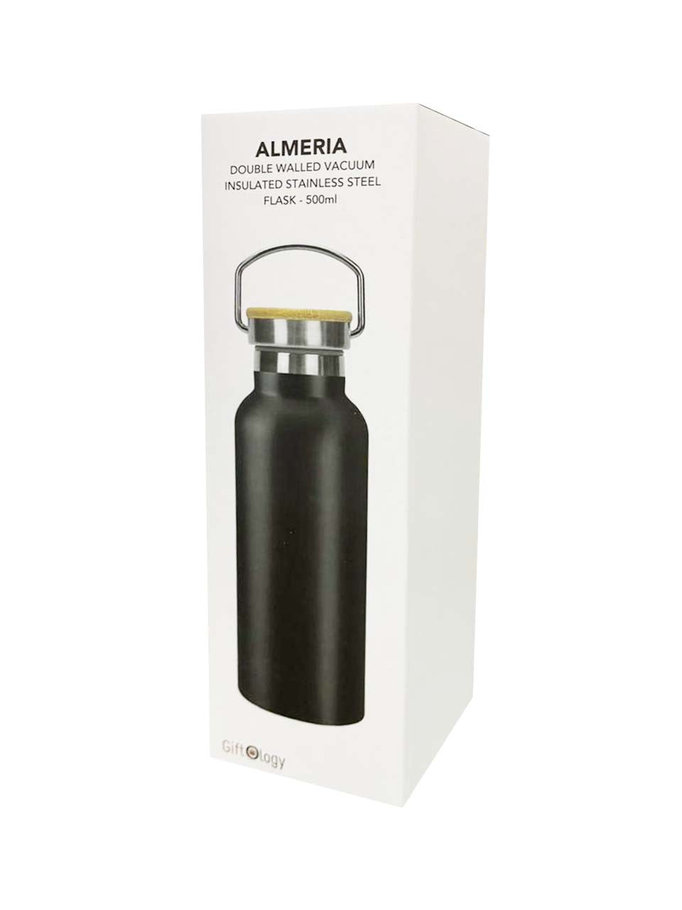 ALMERIA - Giftology Double Wall Stainless Steel Bottle 500ml -  Black