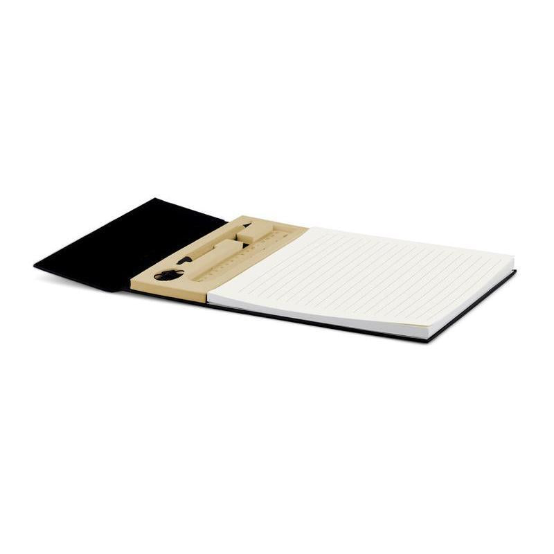 ARSLEV - A4 Ruled Desk Notepad with Pen, Ruler and U-clips